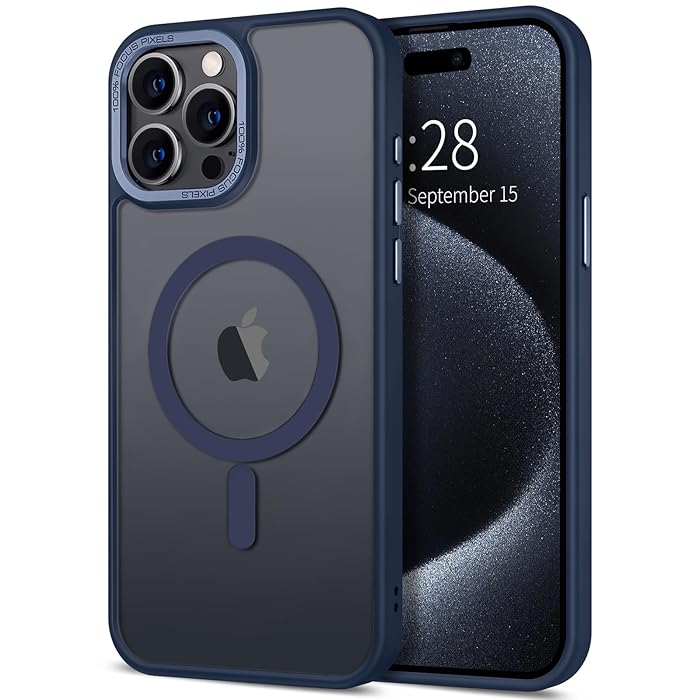 iPhone 15 Pro Max - Case Luxury Mate - Magsafe - Dark Blue