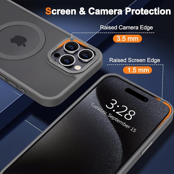 iPhone 15 Pro Max - Case Luxury Mate - Magsafe - Grey