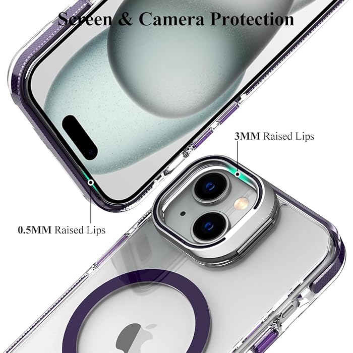 iPhone 11 - Case MagSafe - Stand Cámara - Clear Purple