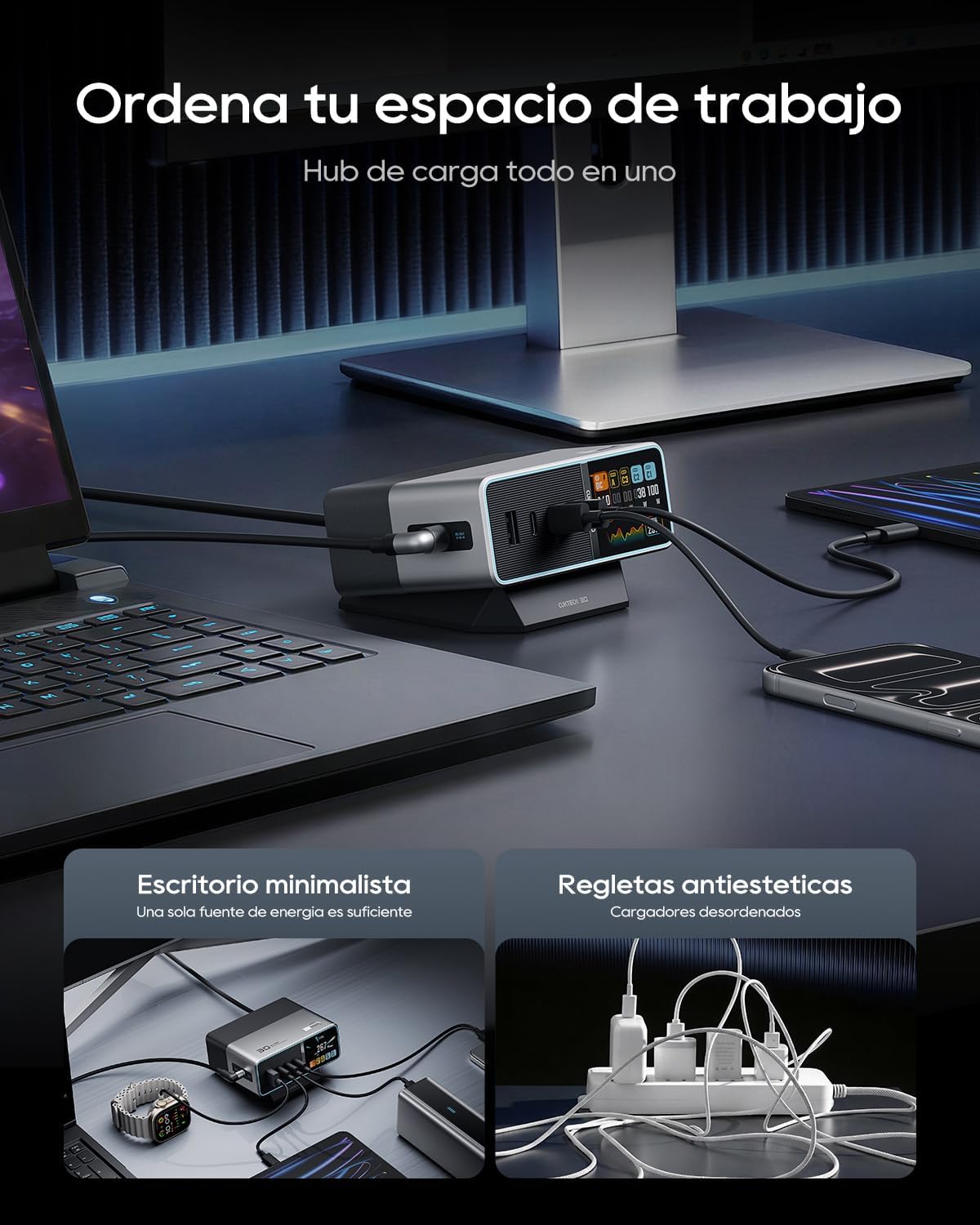 Estación de carga CUKTECH N° 30 Ultra - Con pantalla - 300W