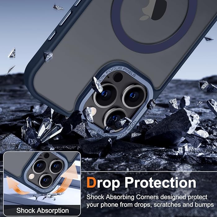 iPhone 15 Pro Max - Case Luxury Mate - Magsafe - Dark Blue