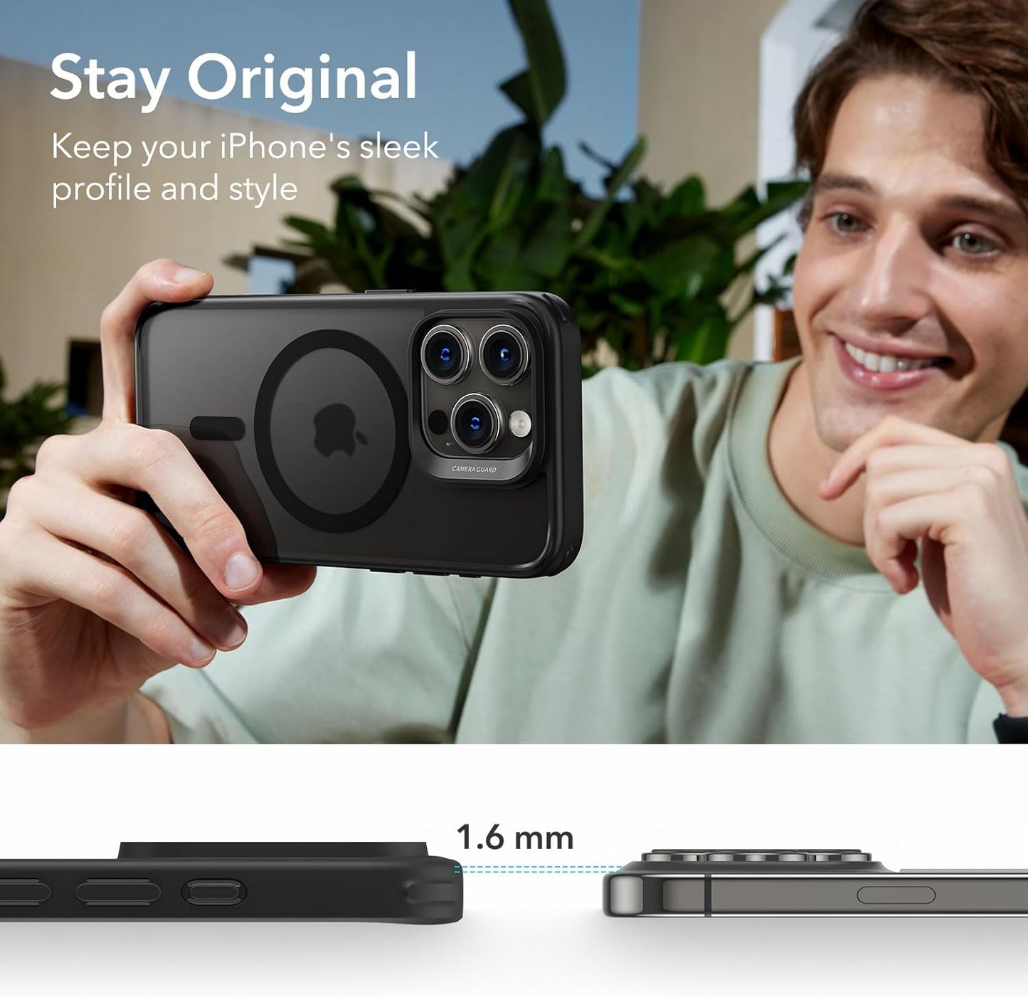 iPhone 15 Pro Max - Funda Hybrid (HaloLock) - Classic Series - Negro Esmerilado - ESR