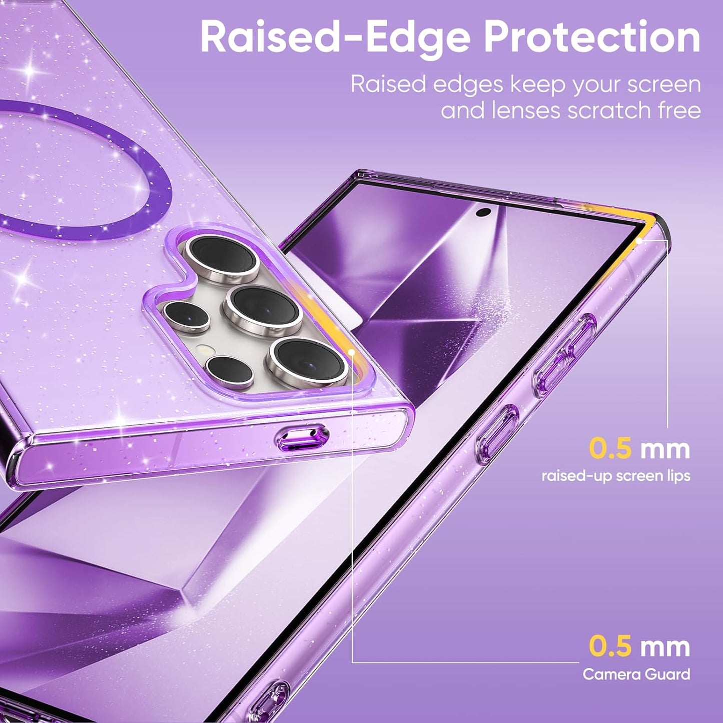 Samsung S23 Ultra - Case Glitter - Magsafe - Lila