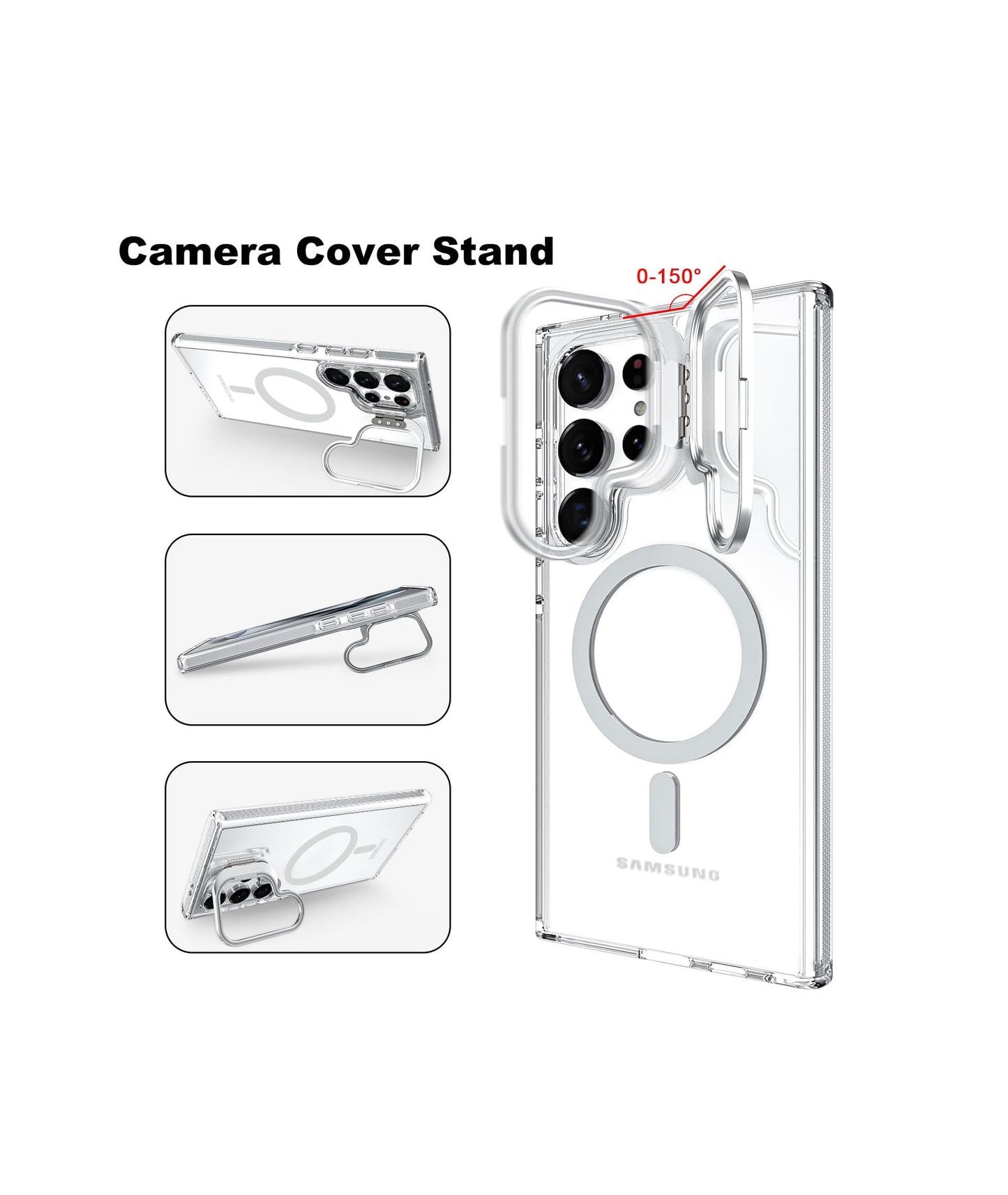 Samsung S23 Ultra - Stand Cámara MagSafe - Clear Grey