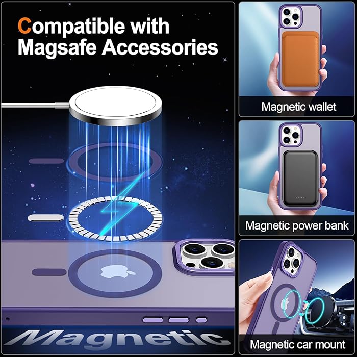 iPhone 15 Pro Max - Case Luxury Mate - Magsafe - Dark Purple