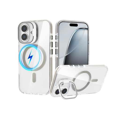 iPhone 16 - Case MagSafe - Stand Cámara - Clear Grey