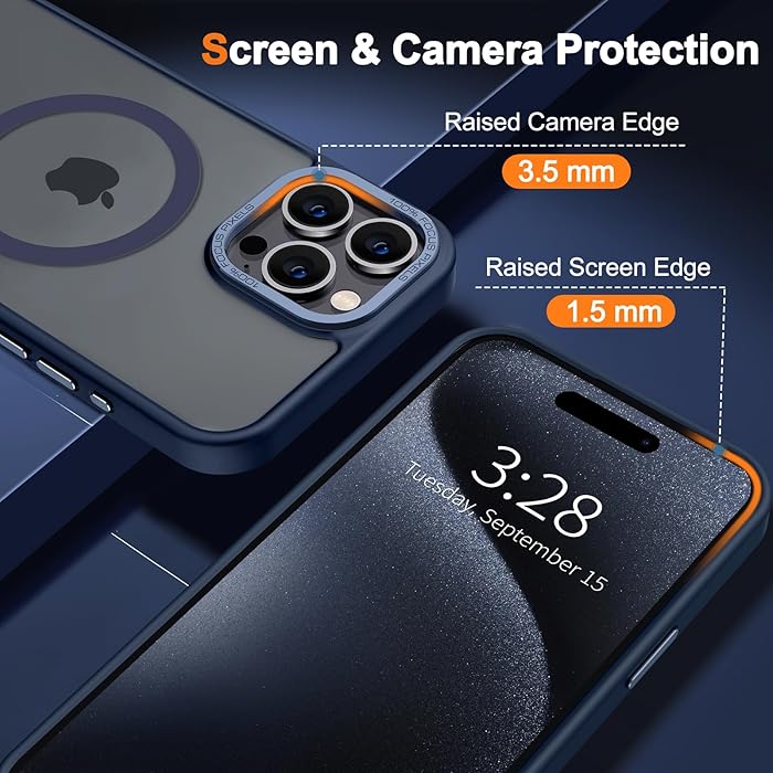 iPhone 15 Pro Max - Case Luxury Mate - Magsafe - Dark Blue