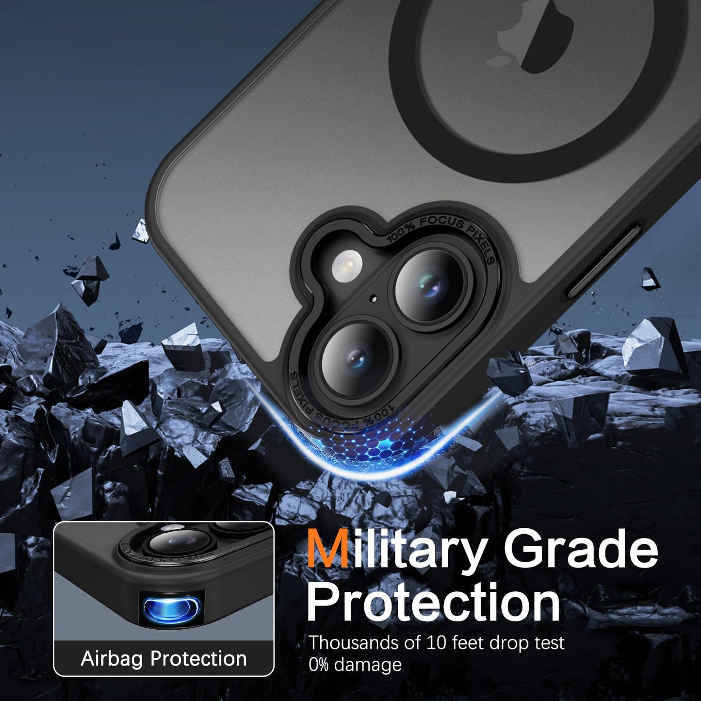 iPhone 17 - Funda Luxury Matte - MagSafe - Negro