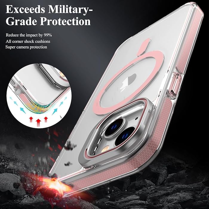 iPhone 11 - Case MagSafe - Stand Cámara - Clear Pink