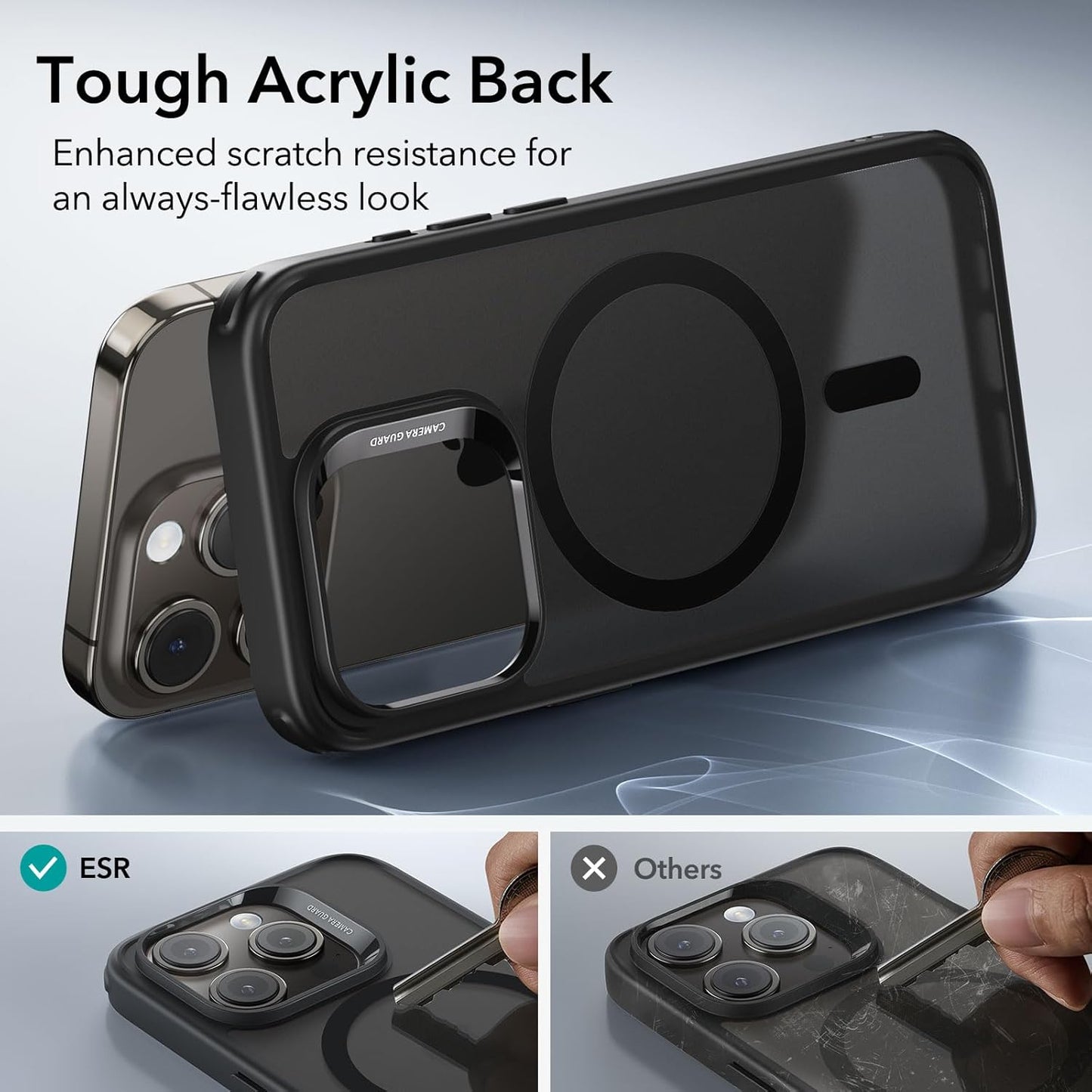 iPhone 15 Pro Max - Funda Hybrid (HaloLock) - Classic Series - Negro Esmerilado - ESR