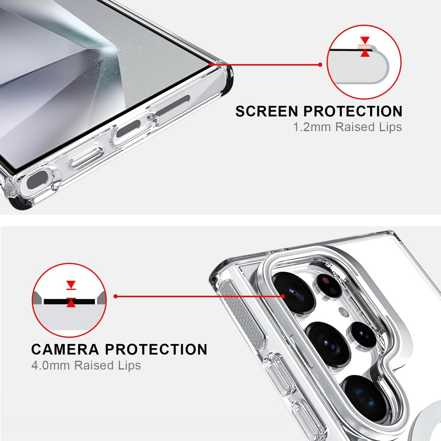 Samsung S23 Ultra - Stand Cámara MagSafe - Clear Grey