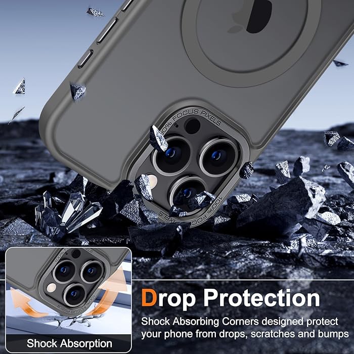 iPhone 15 Pro Max - Case Luxury Mate - Magsafe - Grey