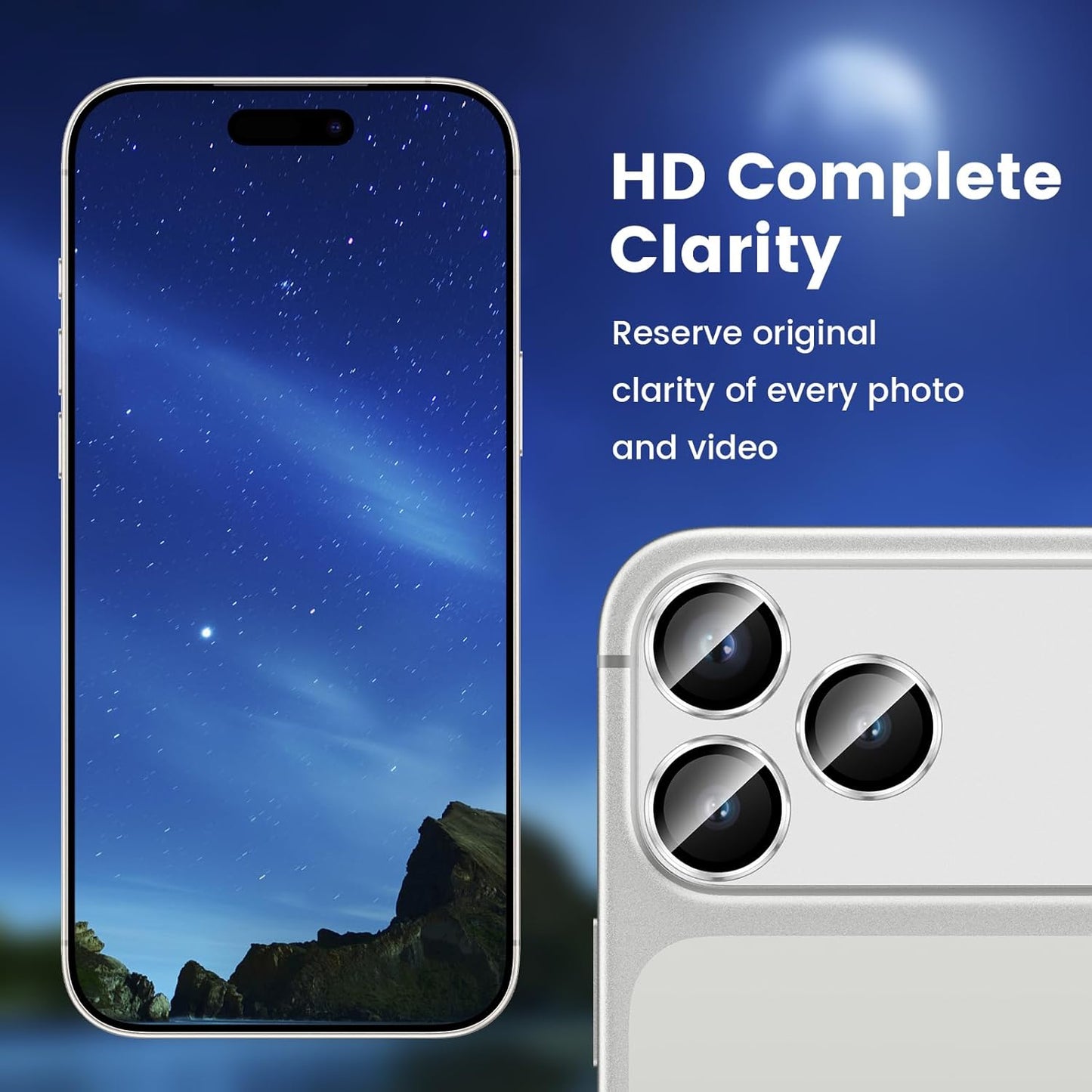 iPhone 17 Pro Max - Protector de Cámara 360° - Aluminio - Anti Reflejo - Plata