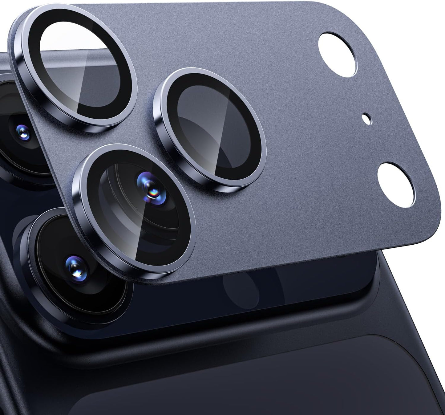iPhone 17 Pro Max - Protector de Cámara 360° - Aluminio - Anti Reflejo - Azul Profundo