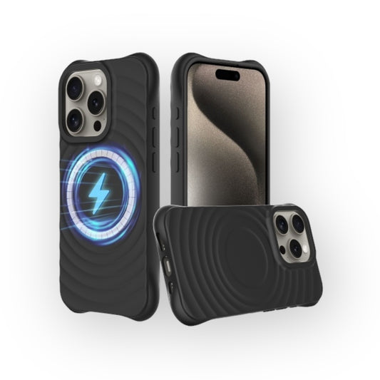 iPhone 16 Pro Max - Silicone Wave - MagSafe - Black - Click