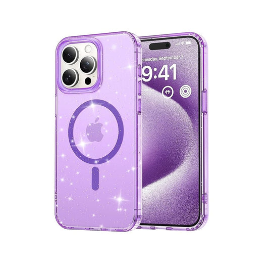 iPhone 15 Pro Max - Case Glitter - Magsafe - Lila