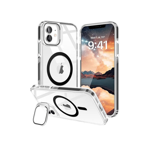 iPhone 12 | 12 Pro - Case MagSafe - Stand Cámara - Clear Black
