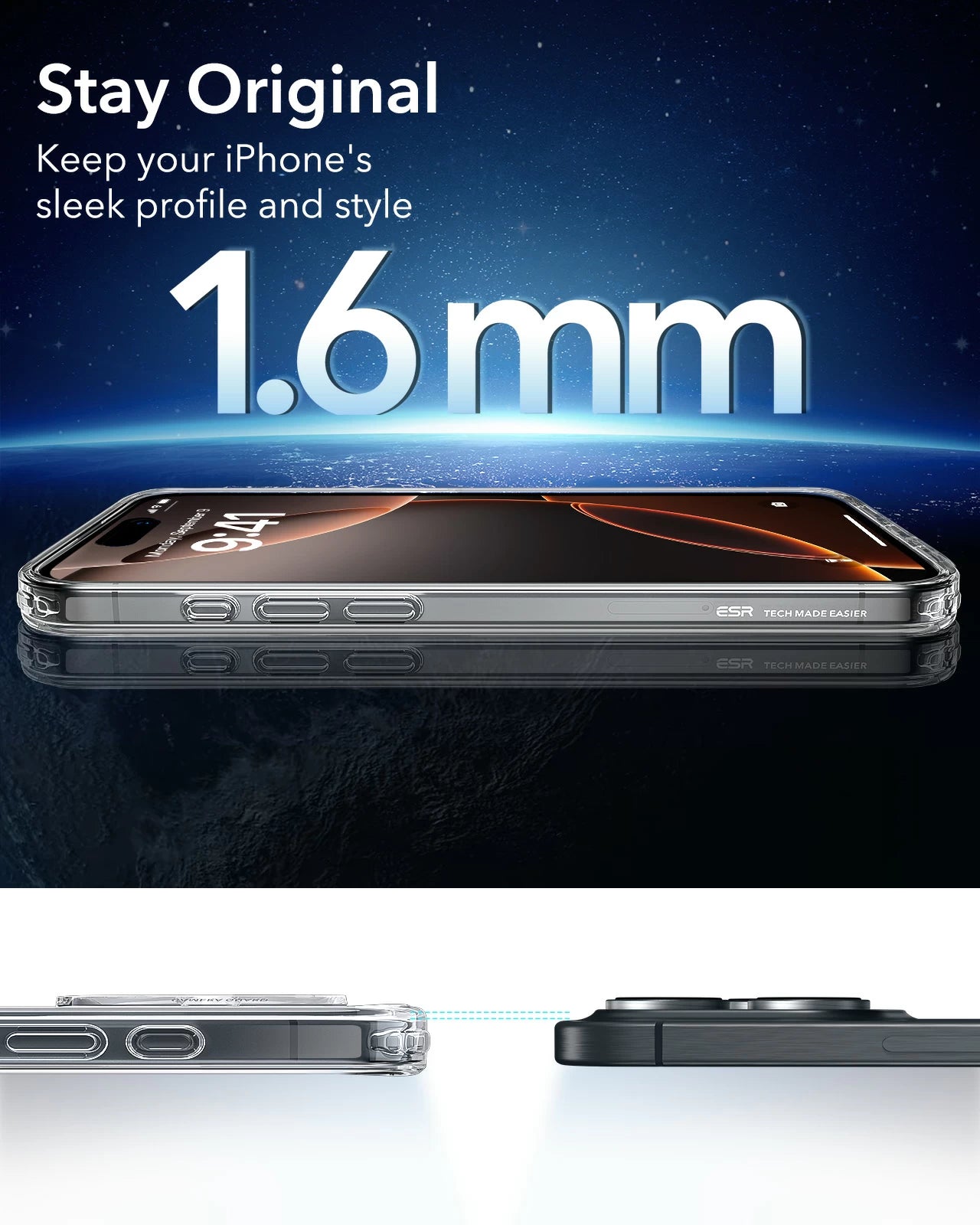 iPhone 16 - Hybrid Case - MagSafe - Frosted Black - ESR