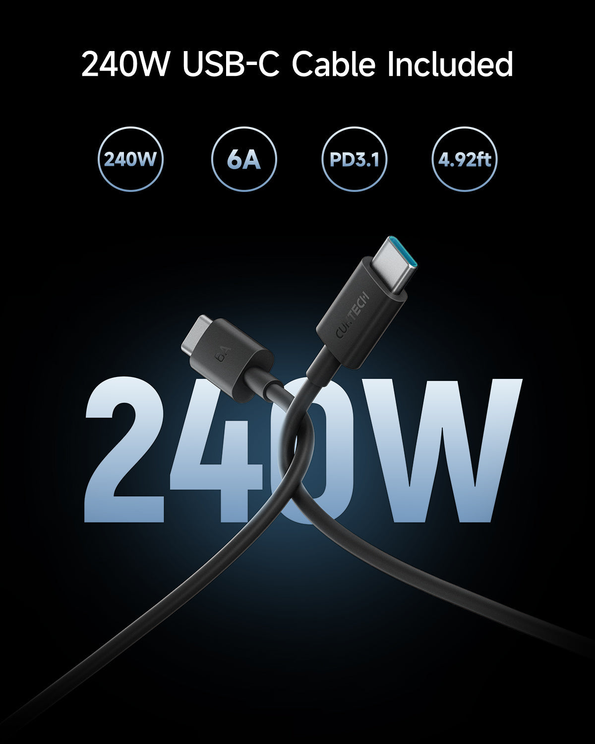 Cargador USB-C 4 en 1 - PD 3.1 - CUKTECH N°15 - 140 W