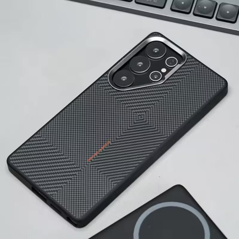 Samsung S25 Ultra - Funda de Fibra de Aramida - MagSafe - Negro / Plata