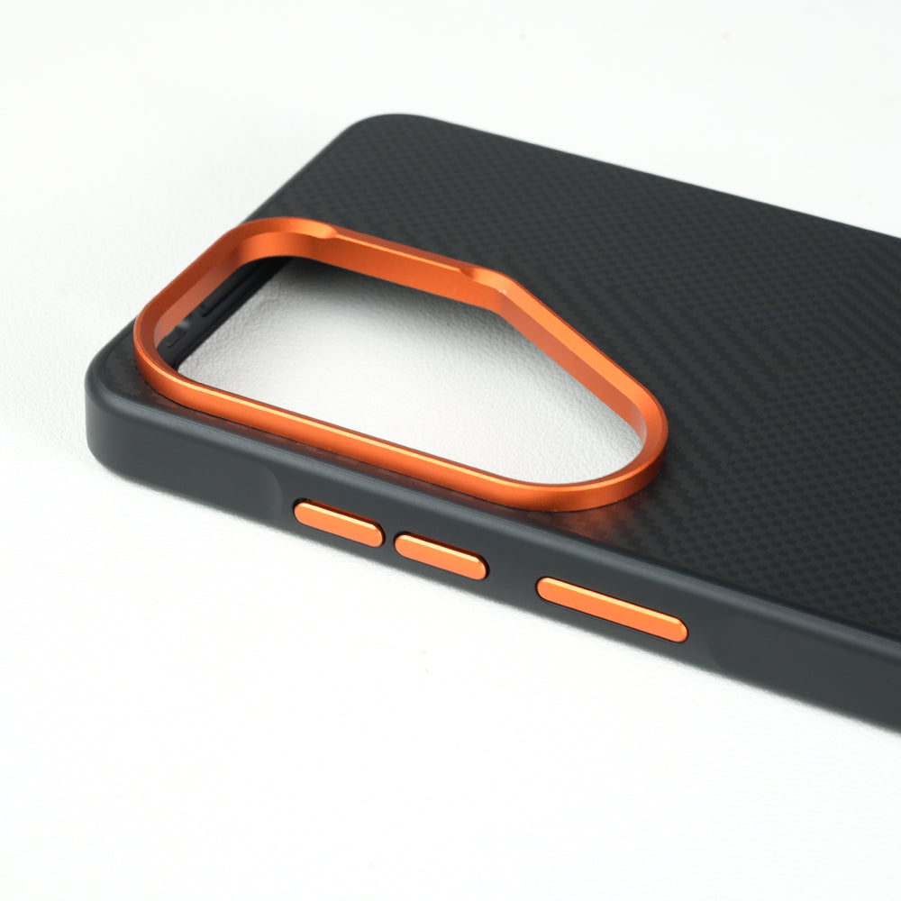 Samsung S26 Ultra - Funda de Fibra de Aramida - MagSafe - Negro / Naranja