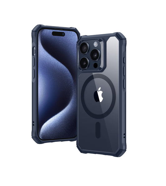 iPhone 15 Pro Max - Funda Clear (HaloLock) - Air Armor Series - Azul Oscuro Transparente - ESR