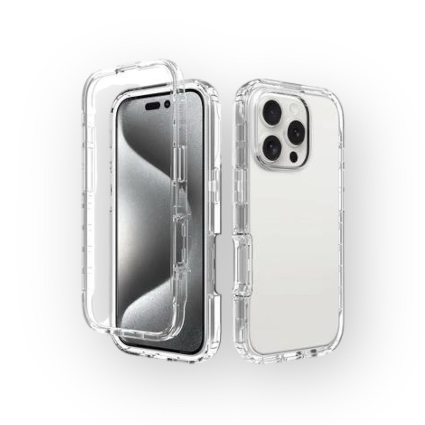 iPhone 16 Pro - Case 360° Antishock - 3 Cuerpos - Transparente