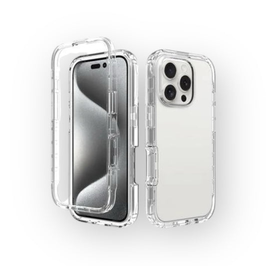 iPhone 16 Pro - Case 360° Antishock - 3 Cuerpos - Transparente