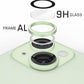iPhone 15 / 15 Plus - Protector de Cámaras Premium - Vidrio Anti reflejo- Alta Transparencia - Verde Claro