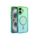 iPhone 16 Plus - Ombre Clear Series - MagSafe - Verde Menta / Turquesa