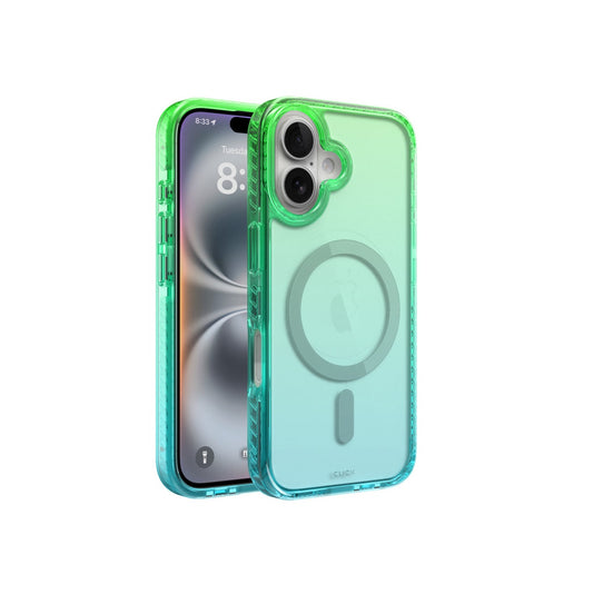iPhone 16 Plus - Ombre Clear Series - MagSafe - Verde Menta / Turquesa