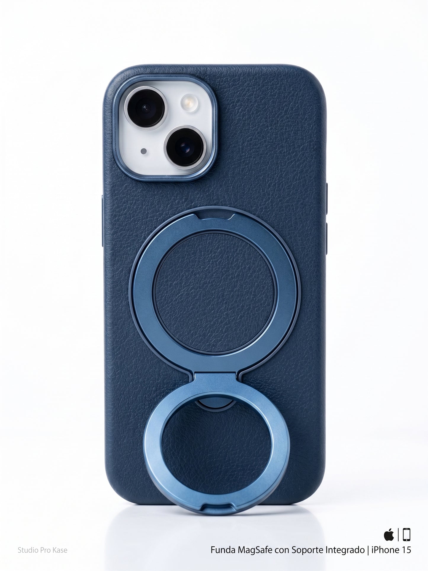 iPhone 15 | iPhone 14 | iPhone 13 - Funda Cuero Vegano - MagSafe - Con Soporte 360 - iFans