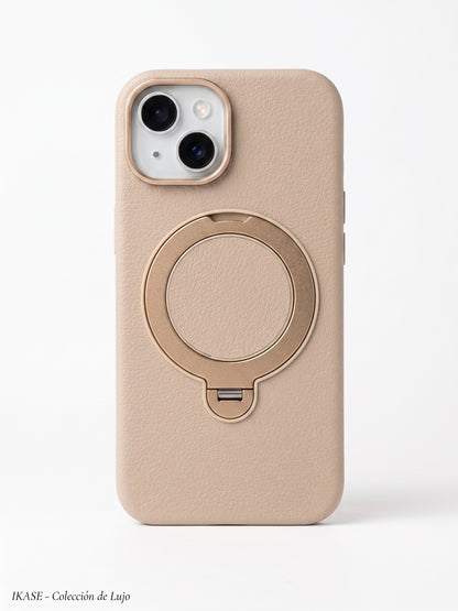 iPhone 15 | iPhone 14 | iPhone 13 - Funda Cuero Vegano - MagSafe - Con Soporte 360 - iFans