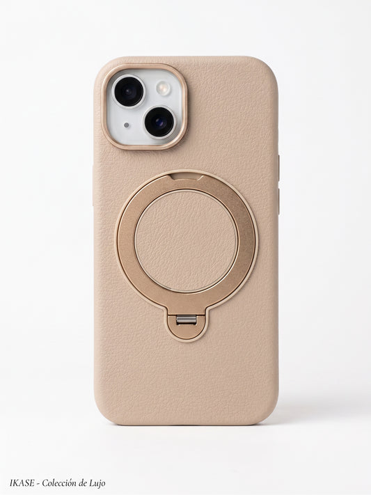 iPhone 15 | iPhone 14 | iPhone 13 - Funda Cuero Vegano - MagSafe - Con Soporte 360 - iFans