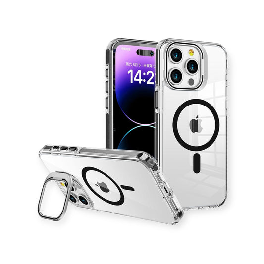 iPhone 15 Pro Max - Case Magsafe - Stand Cámara - Clear Black