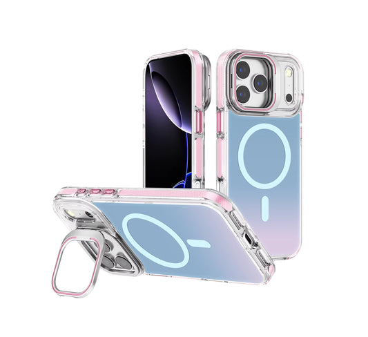 iPhone 17 Pro Max - Funda Iridiscente - MagSafe - Soporte en Cámaras - Rosa