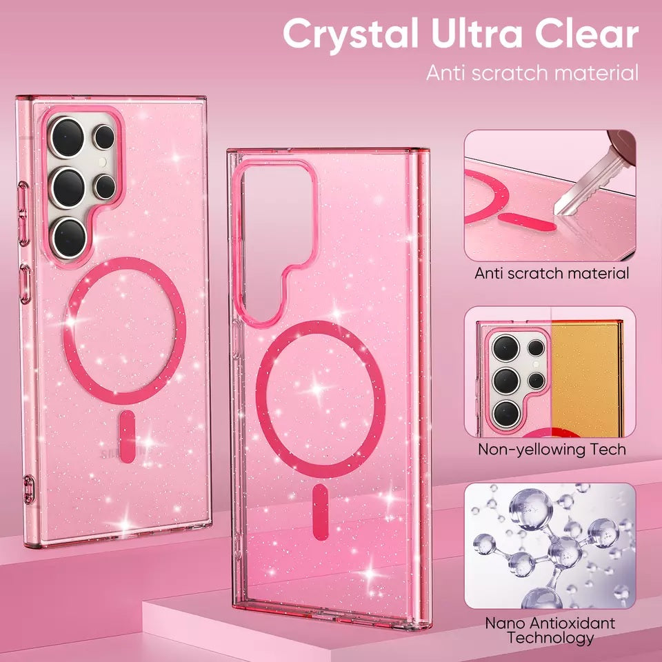 Samsung S23 Ultra - Case Glitter - Magsafe - Rosa