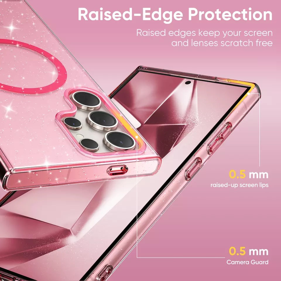 Samsung S23 Ultra - Case Glitter - Magsafe - Rosa