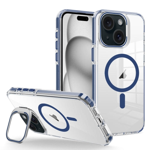 iPhone 15 - Case Magsafe - Stand Cámara - Clear Blue