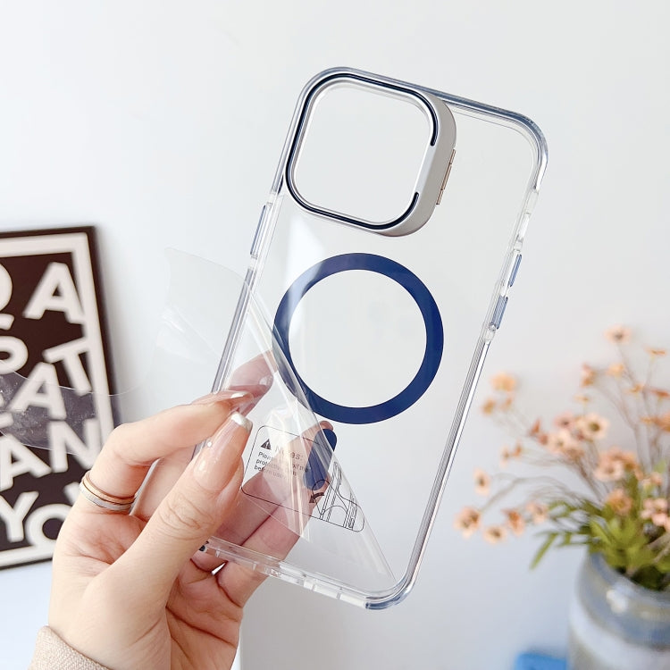 iPhone 15 - Case Magsafe - Stand Cámara - Clear Blue