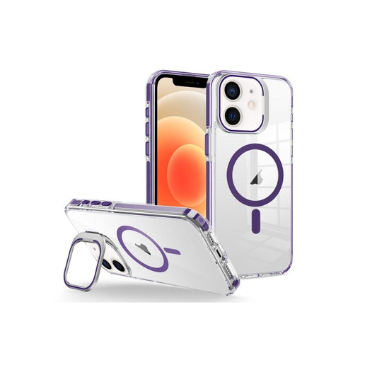 iPhone 12 | 12 Pro - Case MagSafe - Stand Cámara - Clear Purple