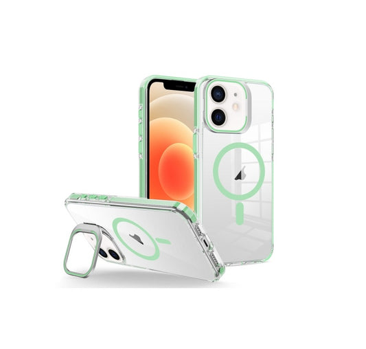iPhone 12 | 12 Pro - Case MagSafe - Stand Cámara - Clear Green