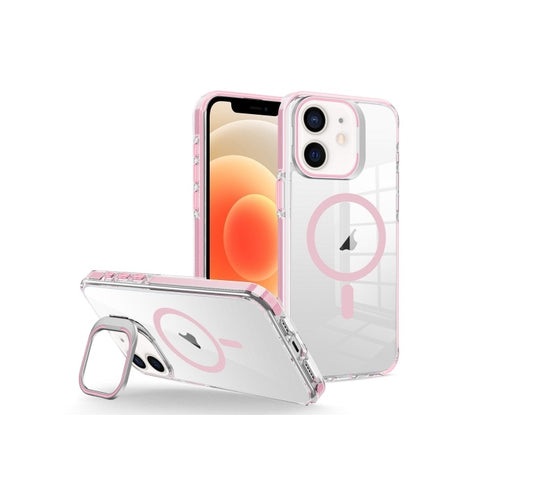 iPhone 12 | 12 Pro - Case MagSafe - Stand Cámara - Clear Pink