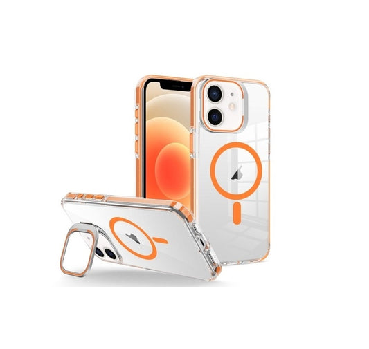 iPhone 14 | iPhone 13 - Case MagSafe - Stand Camara - Clear Orange