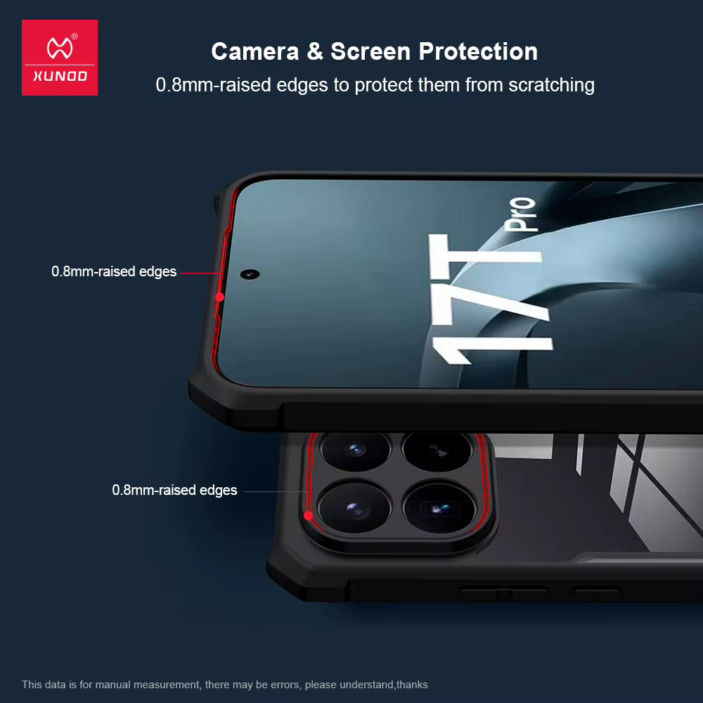 Xiaomi 17T Pro - Funda Antishock con AirBag - MagSafe - Transparente / Negro - Xundd