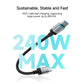 Cable Tipo C - 6A - CUKTECH - 240W - Magnético - 15CM - PD 3.1  - NEGRO