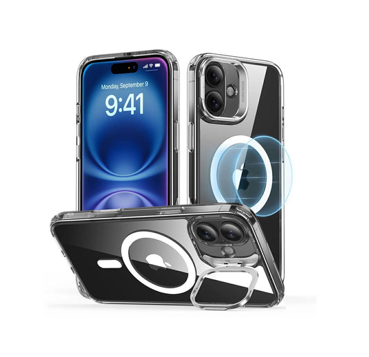 iPhone 16 - Hybrid Case - MagSafe - Stash Stand - Clear - ESR