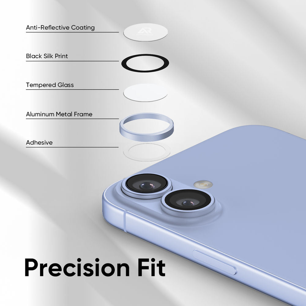 iPhone 17 - Protector de Cámaras Premium - Anti Reflejo - Azul Claro - ESD