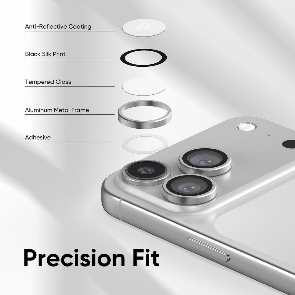 iPhone 17 Pro | iPhone 17 Pro Max - Protector de Cámaras - Anti Reflejo - Plata - ESD