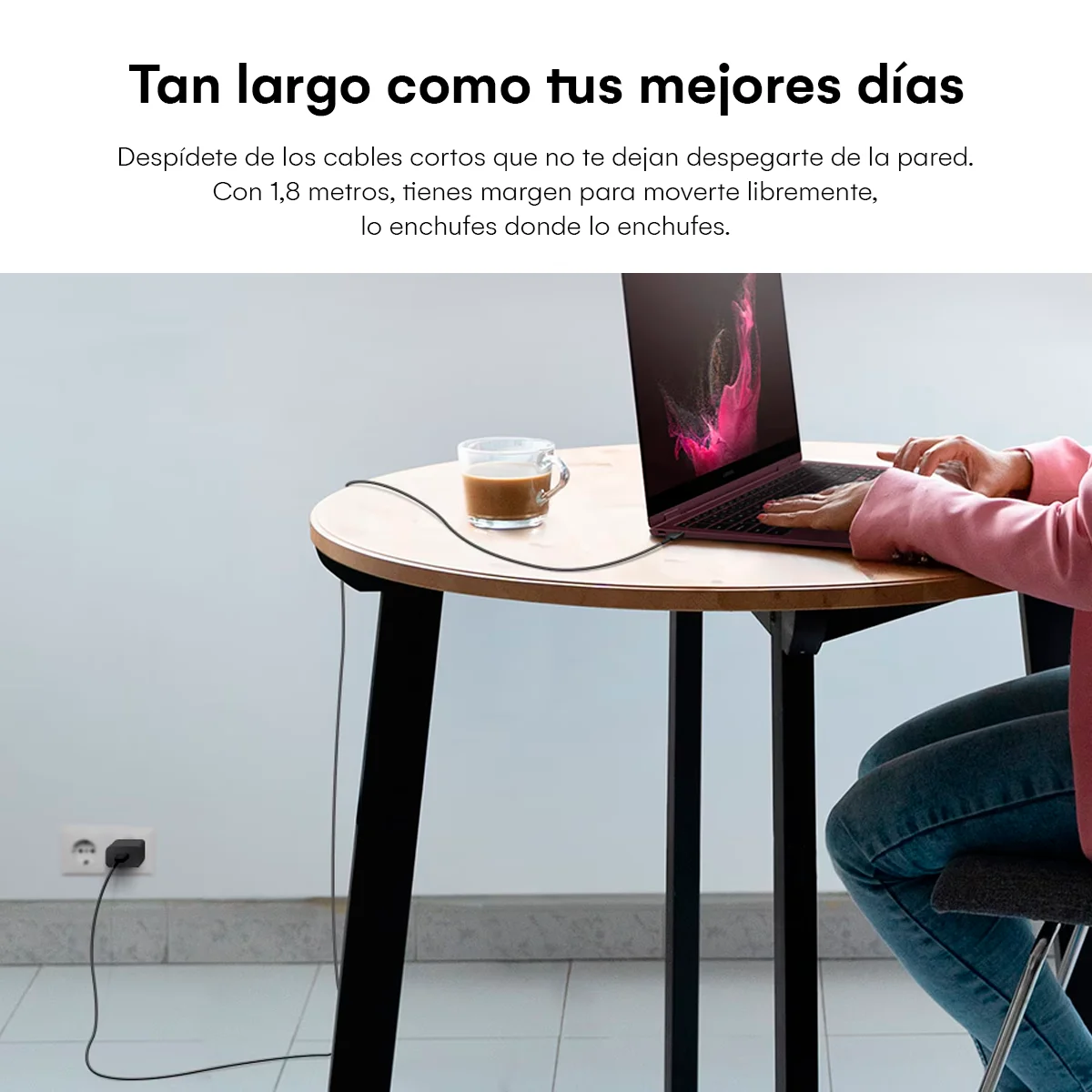 Cable Original Samsung - USB-C a USB-C - 5A / 100W - 1.8 metros - Negro